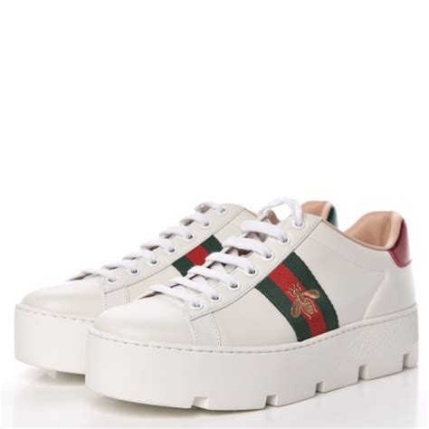 gucci trainers white womens|gucci white platform sneakers.